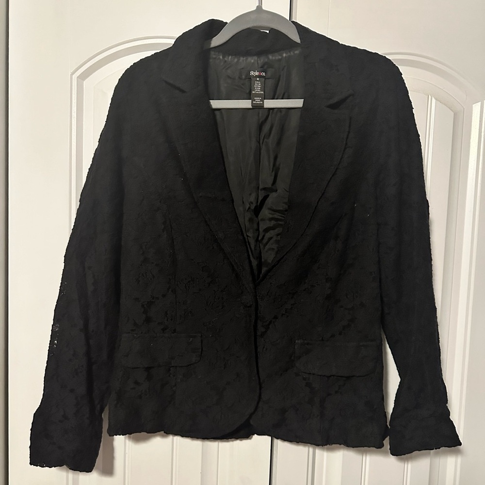 Women’s Black Floral Blazer
